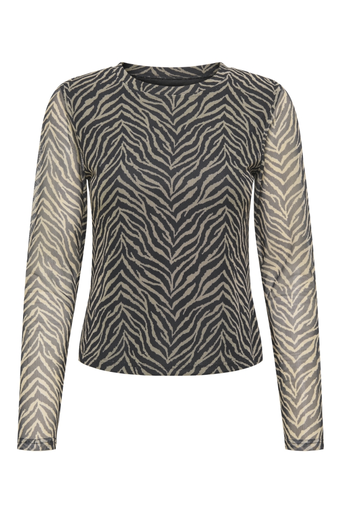 ONLNOVA L/S MESH TOP 15357642 Black/707 The it zebra